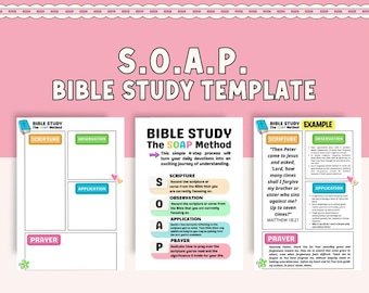 Plantilla de estudio bíblico S.O.A.P.: Imprimible cristiano (Descarga digital)