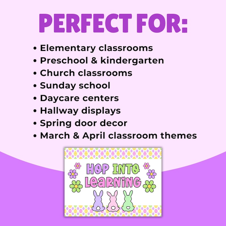 Spring Classroom Bulletin Board Kit | Easter Bunny Decor (digital ...