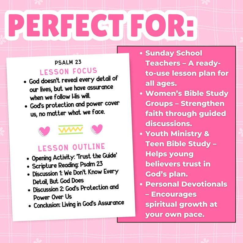 Psalm 23 Bible Study: Printable Sunday School Lesson (PDF) - Etsy