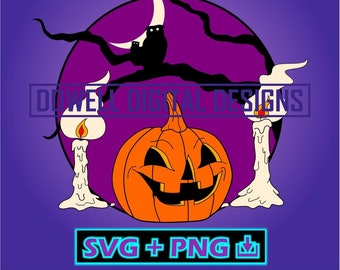 Halloween Jack O Lantern - Instant Download - SVG - PNG - Cut File
