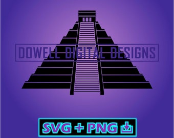 Aztec Temple - Aztec Pyramid - Instant Download - SVG - PNG - Print, Cut File, Svg for cricut, Silhouette