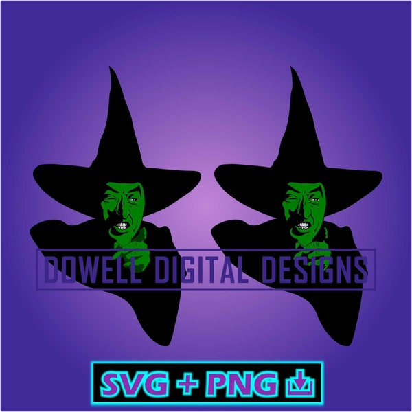 Wicked Witch of The West- Wizard Of Oz - Instant Download - SVG - PNG - Print, Cut File, Layered svg for cricut