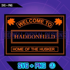 Welkom bij Haddonfield - Halloween-bord - direct downloaden - SVG - PNG - bestand afdrukken/knippen