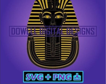 Tutankhamun Mask - Egyptian Pharaoh - Instant Download - SVG - PNG - Print, Cut File, Layered for cricut