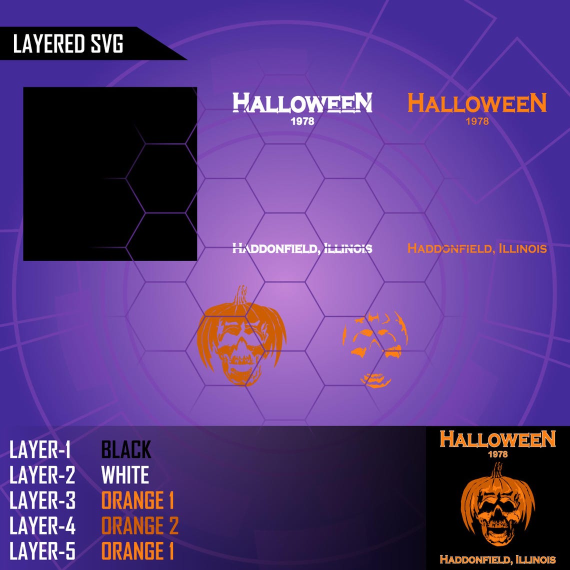 Halloween 1978 Haddonfield Illinois - Skull - Instant Download - SVG ...