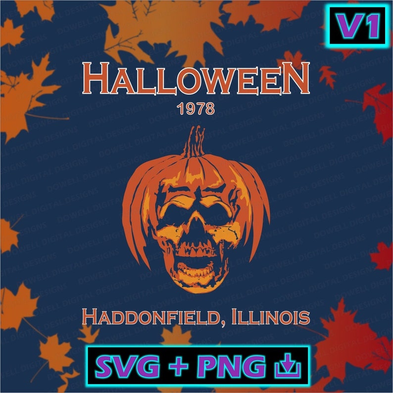 Halloween 1978 Haddonfield Illinois Skull Instant Download Etsy