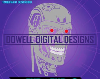The Terminator Skull - Instant Download - SVG - PNG - Print, Cut File, Layered svg for cricut