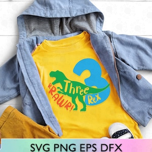 Rohr! Drei Rex Geburtstag SVG, Dinosaurier Geburtstag Junge, drei Rex Geburtstag, im 3 Rex, Im 3 Rex, T Rex Geburtstag Shirt Dateien für Cricut