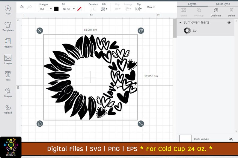 Download Sunflower Hearts SVG for Starbucks Cold Cup 24 Oz ...