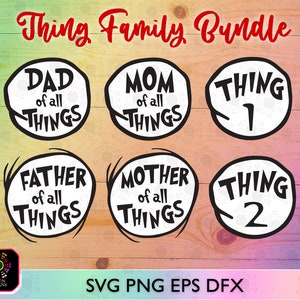 Ding Familie Ding, Ding 1 Ding 2 SVG, Papa aller Dinge, Mama aller Dinge, Vater aller Dinge, Mutter aller Dinge, Dateien für Cricut