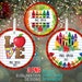 Teacher Personalized Christmas Round Ornament Bundle PNG Sublimation Template, Christmas Teacher Ornament Sublimation Designs Png Download 