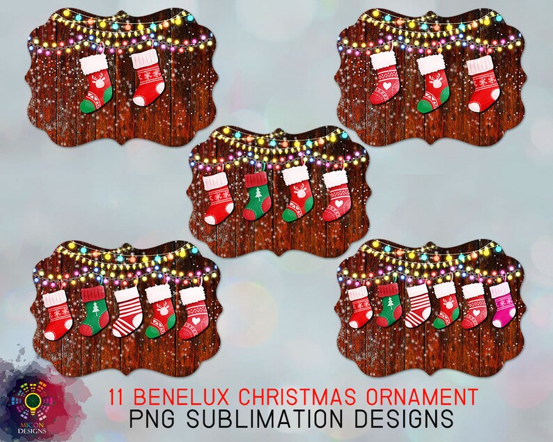 Personalized Family Christmas Socks Benelux Ornament Bundle Etsy