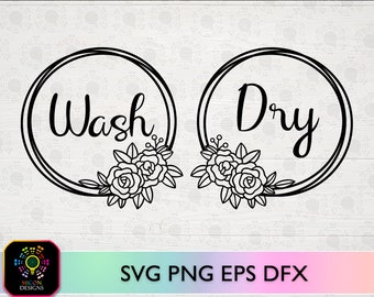 Laundry Room Wash and Dry Sign SVG Bundle (Digital Download)