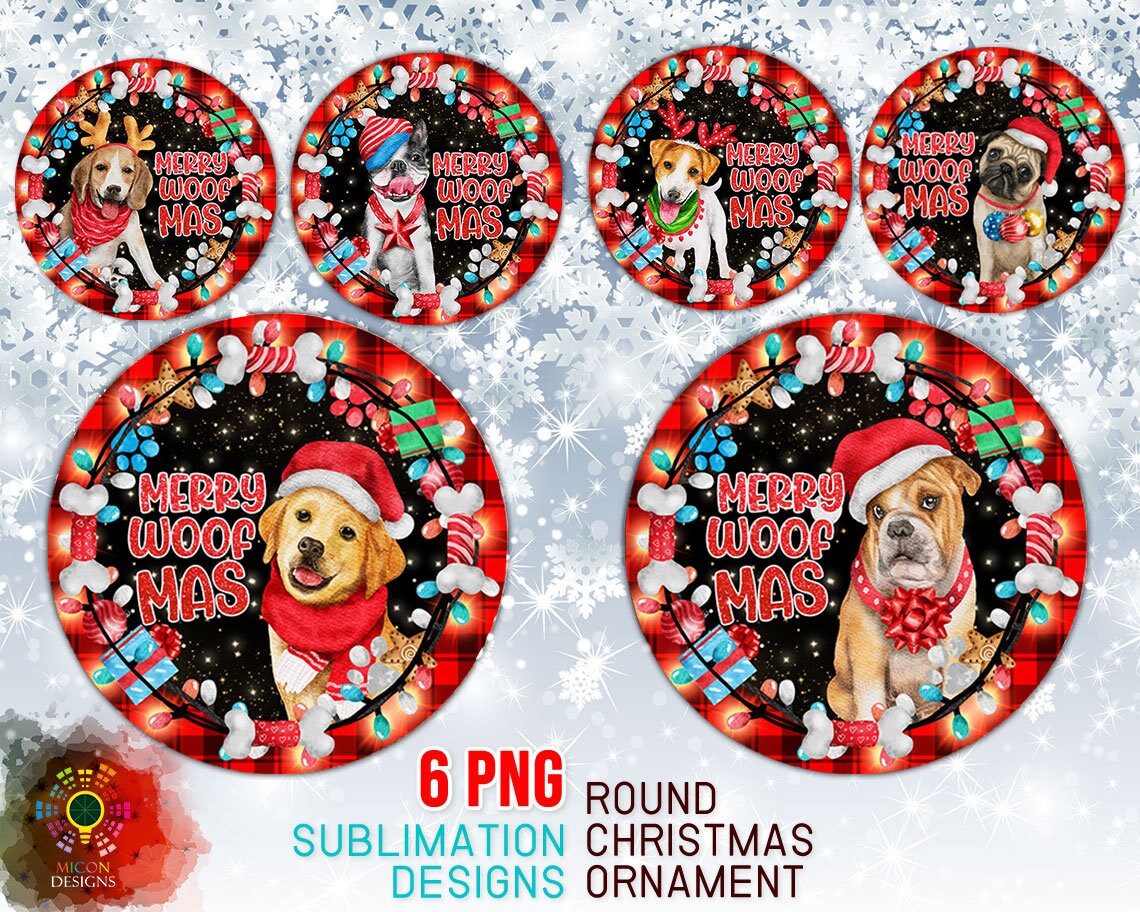 Merry Christmas Ornaments Cute Dog Snowman Winter Snow House Merry Christmas Round Ceramic Ornament For Christmas Tree Hanging Decoration