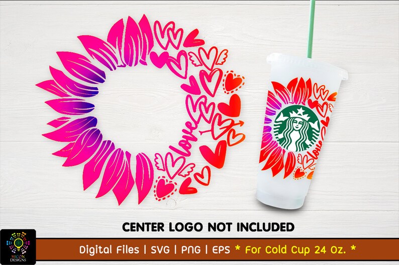 Download Sunflower Hearts SVG for Starbucks Cold Cup 24 Oz ...