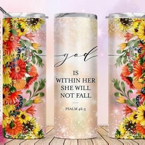 Christian Bible Verse Tumbler PNG Sublimation Design (Digital Download)