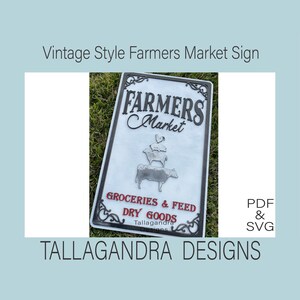 Vintage Style Farmers Market Sign - SVG File