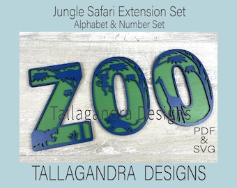 SAFARI JUNGLE - Extension Alphabet Set / Fichiers SVG