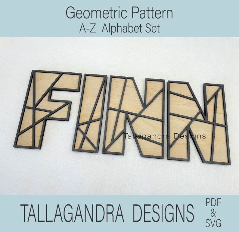Geometric Lines - Full 26 Alphabet Letters / Numbers (0-9) / SVG File ...