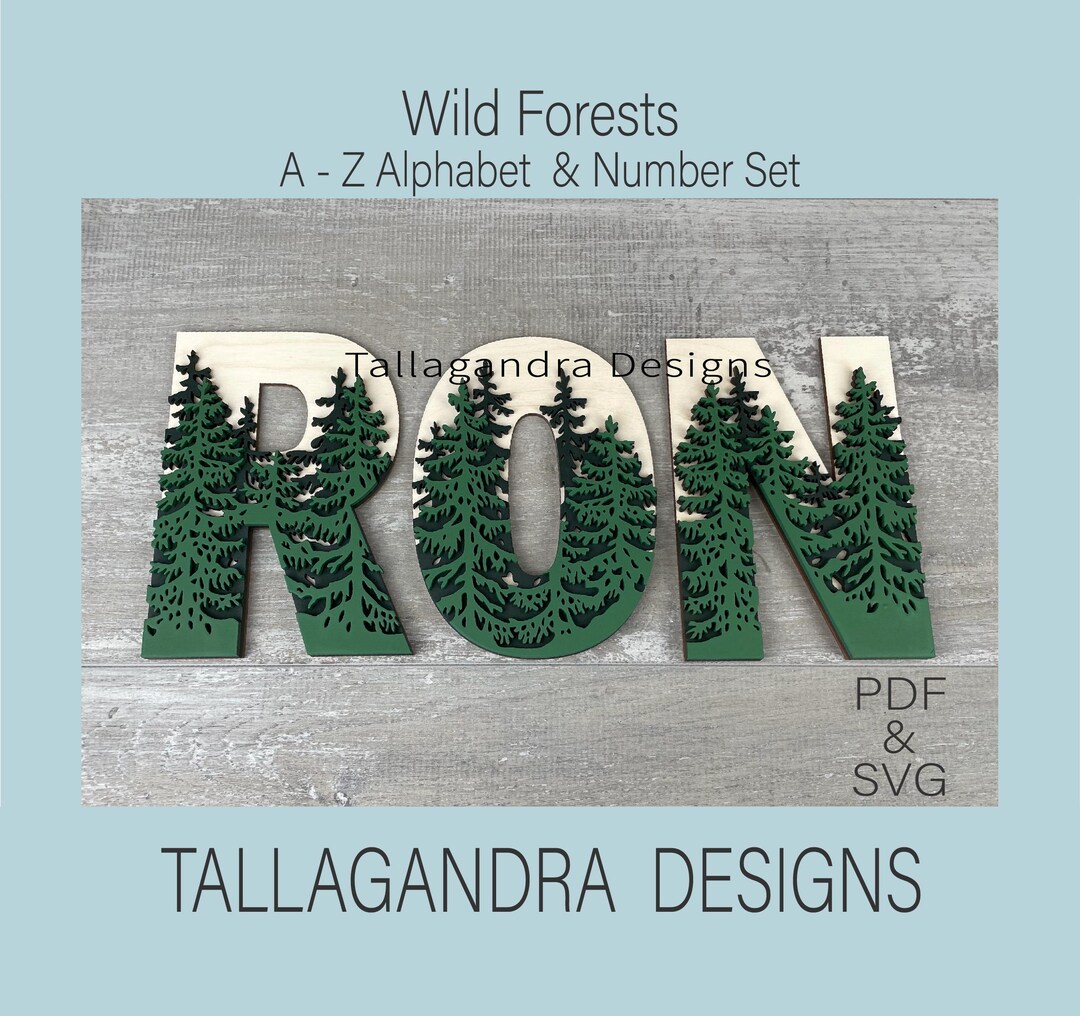 WILD FORESTS Alphabet & Number Set - 2 or 3 Layered Letters - A-Z ...