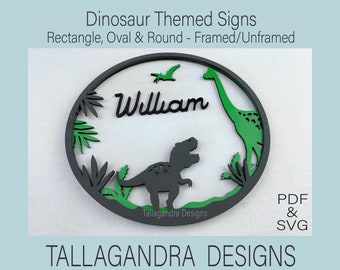 Dinosaur Themed Sign Set | 6 options included - Laser SVG File