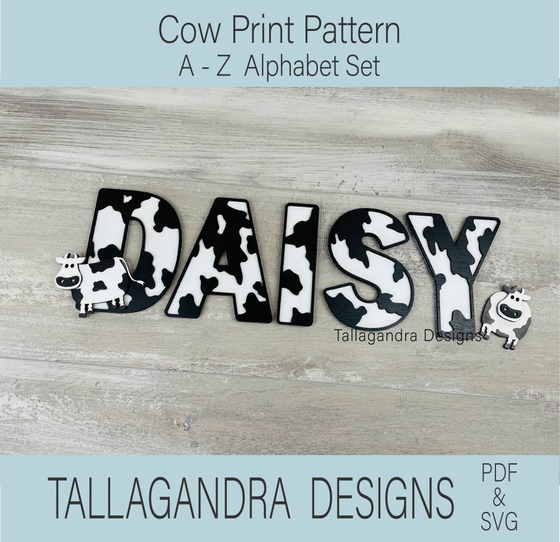 COW ALPHABET - Cow Pattern Letter and Number Set / SVG Files ...