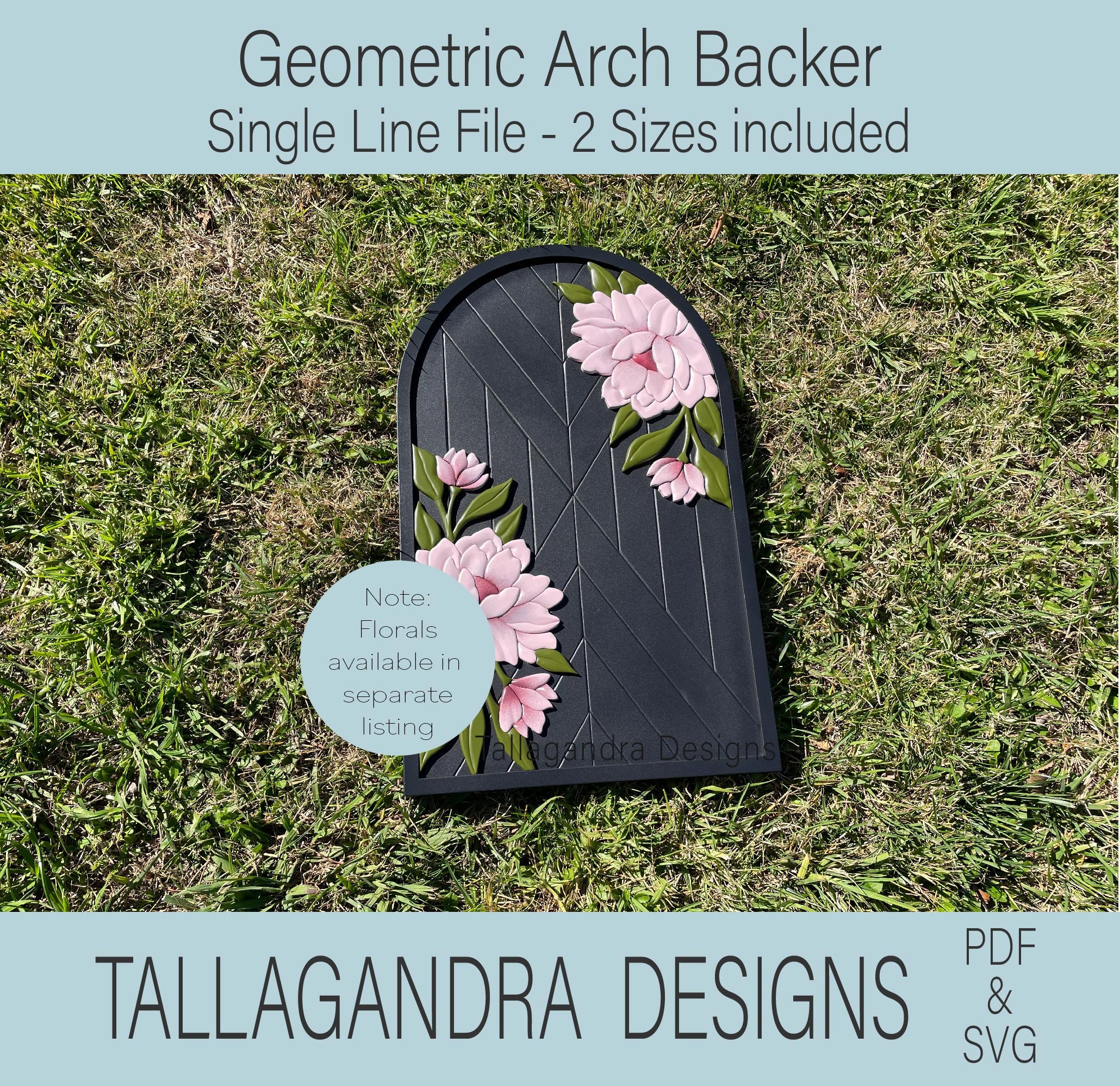 ARCH BACKER - Sign Backer Single Line Laser File With Geometric Pattern ...