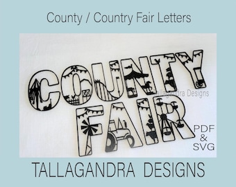 County Fair Signage Letters / SVG Files for County or Country Fair