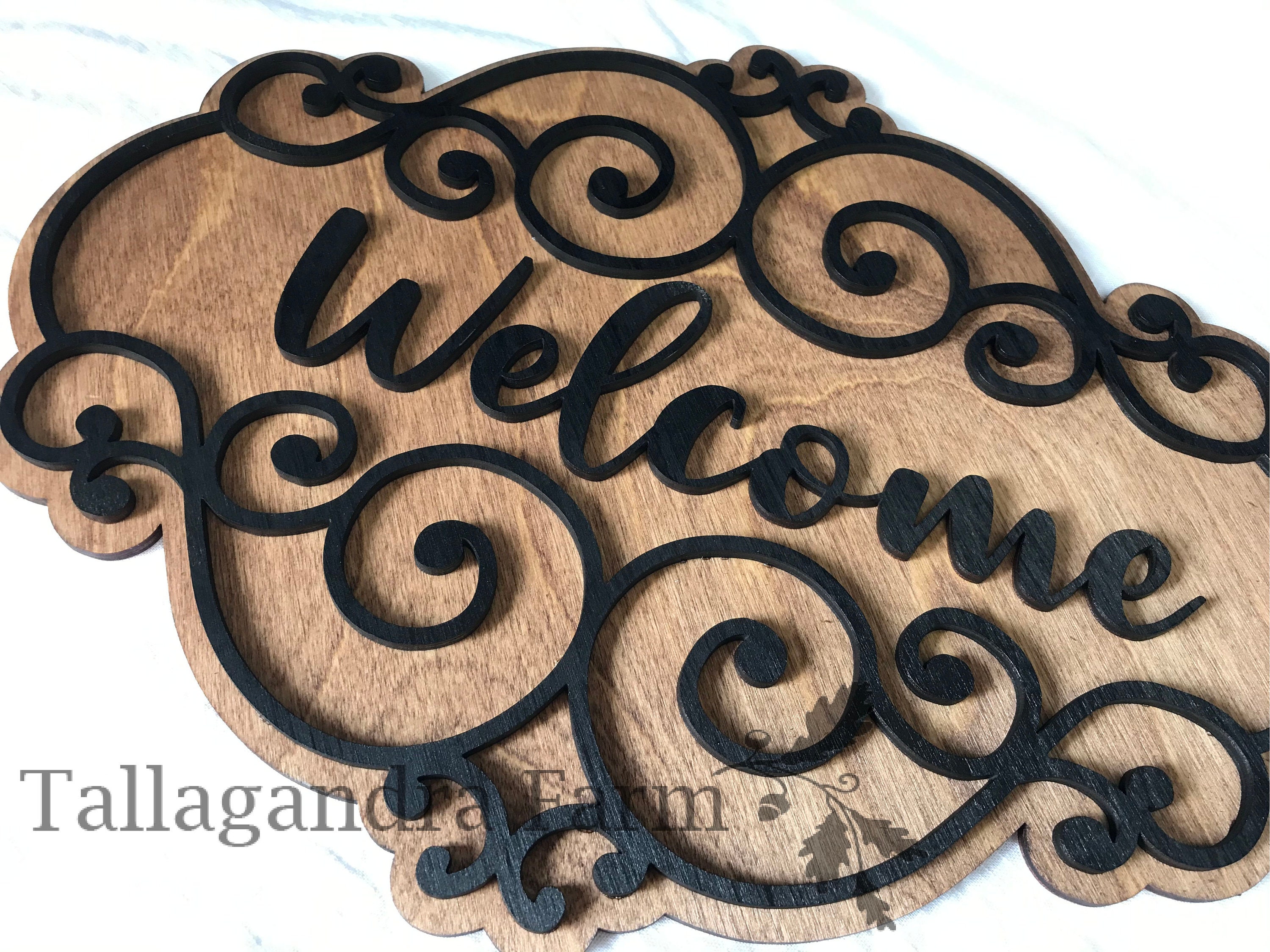 Decorative sign laser SVG file / Blank or Welcome sign | Etsy