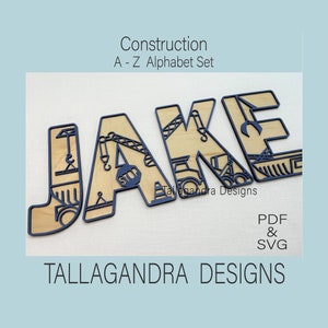 CONJUNTO DE CONSTRUCCIÓN - 26 letras del alfabeto completo A-Z / Archivos SVG