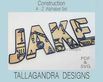 CONSTRUCTION SET - Full 26 alphabet letters A-Z / SVG Files
