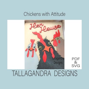 Chickens with Attitude / Laser SVG File