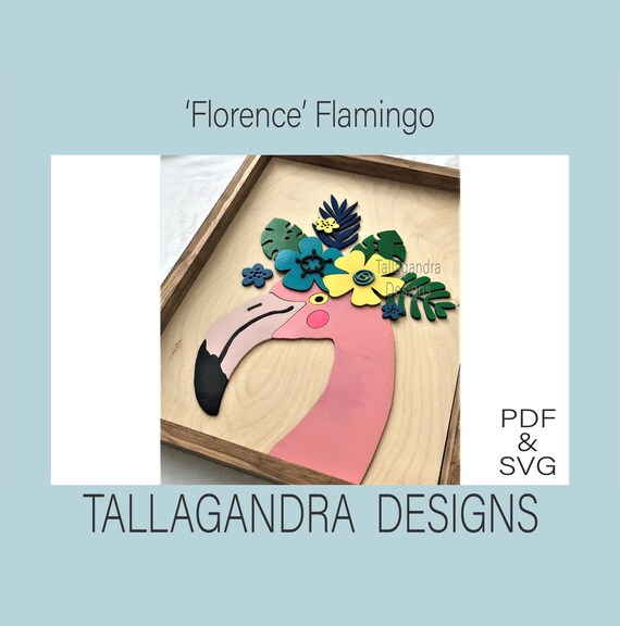 Florence the Flamingo / Floral Laser SVG File