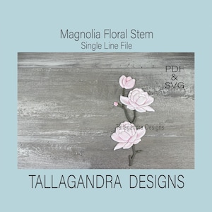 MAGNOLIA BRANCH Einzeilige Laserdatei / Florale SVG-Datei