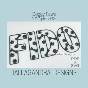DOGGY PAWS A-Z Alphabet Letter - SVG File