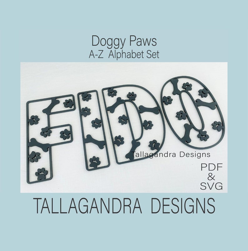 DOGGY PAWS A-Z Alphabet Letter - SVG File - Etsy