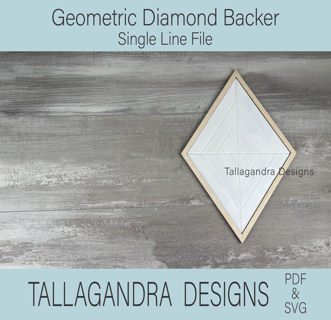 DIAMOND BACKER Single Line Laser File With Geometric Pattern / SVG File ...