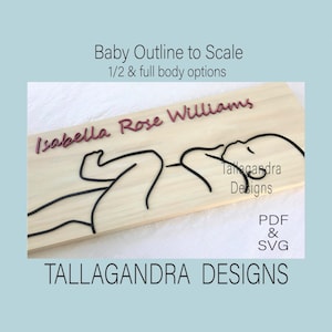 Baby Outline to Scale 1:1 SVG / Cut File