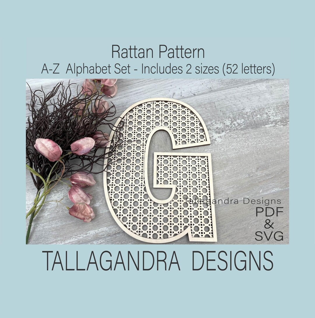 Rattan Letters 2 Sets | A-Z Alphabet Letter Set - Laser SVG File - Etsy