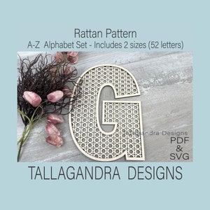 Rattan Letters 2 Sets / A-Z Alphabet Letter set - Archivo SVG láser
