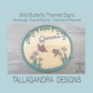 Butterfly Themed Sign Set | 6 options included - Laser SVG File