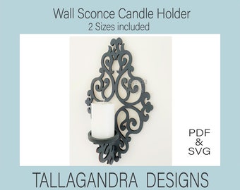 Farmhouse Scrolled Wall Mount Candle Holder - Laser SVG File