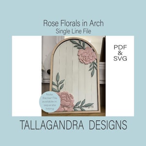 ROSE FLORALS Single Line Laser File - Dessins d'angle et arqués / Fichier SVG floral
