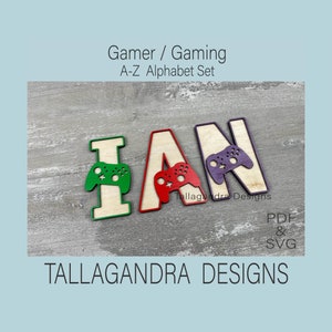 GAMING LETTERS - A to Z Alphabet Set + Numbers - SVG File