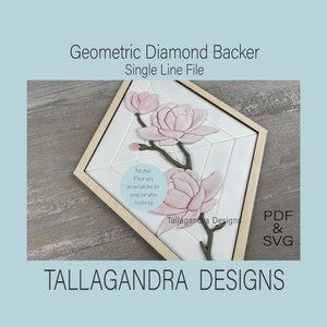 DIAMOND BACKER Single Line Laser File avec motif géométrique / Fichier SVG