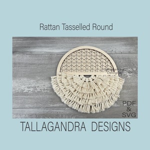 Rattan Tassel Round Sign - Boho Wall Decor - Laser SVG File