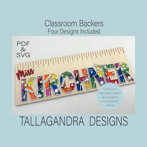 CLASSROOM BACKER - Set of 4 sign backers - Apple / Ruler / Pencil / Book  - SVG File