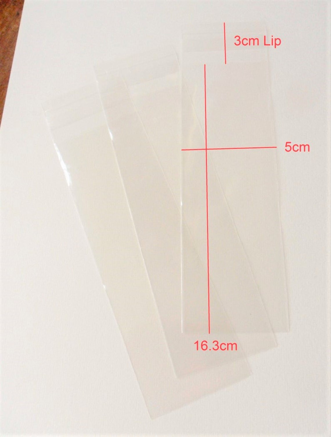 CLEAR CELLOPHANE BAG Bookmark Bag 16cm X 5cm Self Sealing 20pcs Good Quality 30 Micron Non Food
