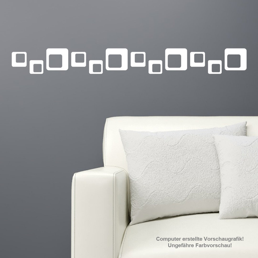 Wall Decal Border Retro Square Sticker Wall Sticker Individual Parts