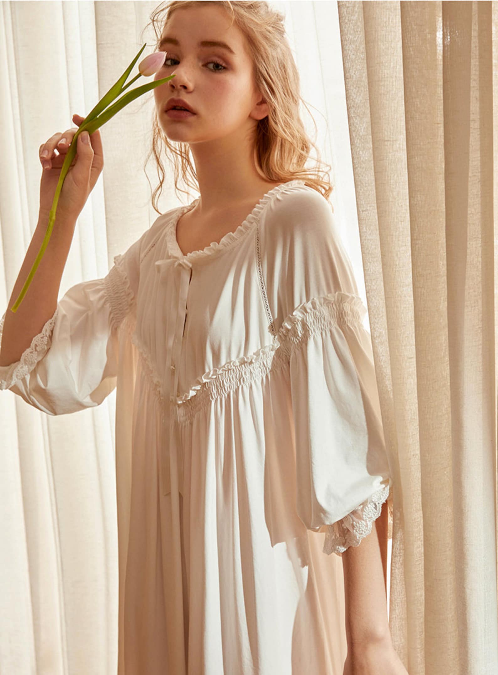 Cotton nightgown Handmade Victorian nightgown soft robe Etsy